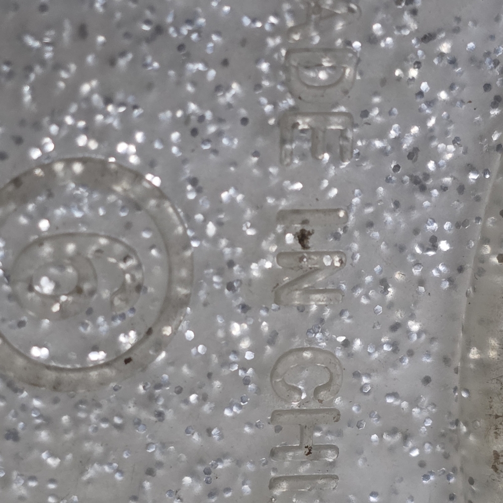 Toddler Size 6 Clear Silver Sparkle Jelly Sandals with Purple Mermaid Insole - Picture 3 of 4